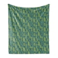 thumbnail image 1 of Botanical Soft Flannel Fleece Throw Blanket, Waking Nature Pattern with Abstract Branches and Leaves, Cozy Plush for Indoor and Outdoor Use, 50" x 70", Teal Dark Seafoam, by Ambesonne, 1 of 5