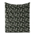 thumbnail image 1 of Botanical Soft Flannel Fleece Throw Blanket, White Hydrangea in the Dark Garden Wedding Flowers Bridal, Cozy Plush for Indoor and Outdoor Use, 50" x 70", Black Army Green, by Ambesonne, 1 of 6