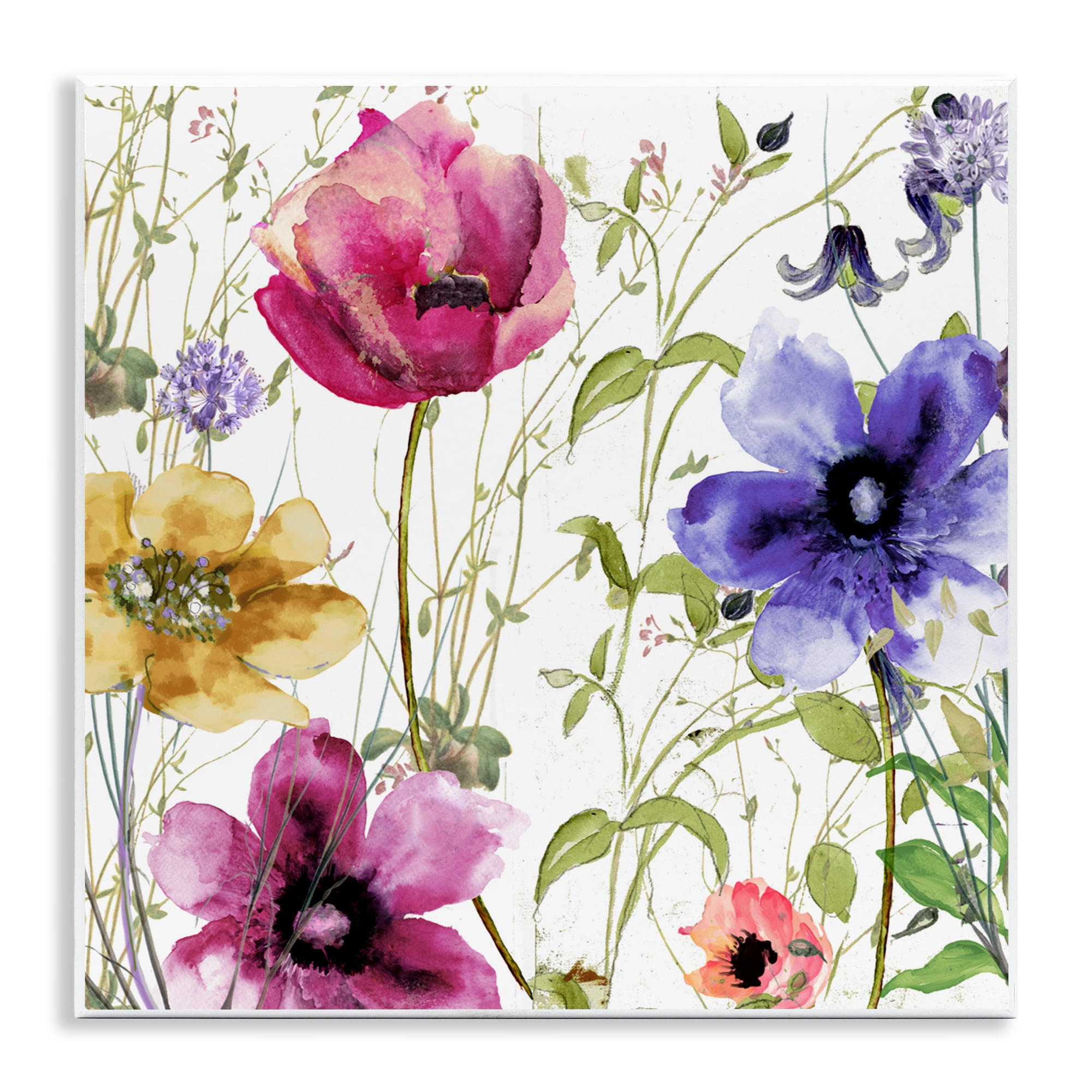 Botanical Spring Garden Blooms Wall Plaque Art, design by Sasha