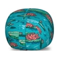 thumbnail image 1 of Botanical Storage Toy Bag Chair, Lotus Flowers on the Lake Water Lilies Exotic Boho Pond Pattern, Stuffed Animal Organizer Washable Bag, Small Size, Sea Blue Coral Green, by Ambesonne, 1 of 3