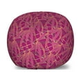 thumbnail image 1 of Botanical Storage Toy Bag Chair, Pastel Branches Exotic Toned Mother Nature Bushes Leafage Foliage Pattern, Stuffed Animal Organizer Washable Bag, Large Size, Dark Magenta Amber, by Ambesonne, 1 of 3
