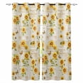 thumbnail image 1 of Botanical Sunflowers Kitchen Curtains Summer Flower Butterfly Country Cafe Short Curtains for Bathroom Blackout Window Curtain Grommet Small Window Treatment Drapes for Bedroom Living Room 52"x45"x2, 1 of 9