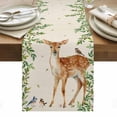 thumbnail image 1 of Botanical Table Runner - 36 Inch Long, Kitchen Dining Table Runner Dresser Scarves, Spring Leaves Flowers Deers Birds Country Biege Farmhouse Decor for Coffee Tables Wedding Party Banquet, 1 of 8