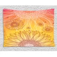thumbnail image 1 of Botanical Tapestry, Sunflowers in Warm Colors Doodle Agriculture Design Blooming Plants, Wall Hanging for Bedroom Living Room Dorm Decor, 80W X 60L Inches, Orange Yellow Burgundy, by Ambesonne, 1 of 1