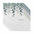 thumbnail image 1 of Botanical Teal Cloth Napkins, Watercolor Eucalyptus Leaves Spring Washable and Reusable Dinner Napkins Set of 8, Table Napkin for Kitchen Party Birthday Wedding Hotel Housewarming 20"x20", 1 of 8
