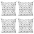 thumbnail image 1 of Ambesonne Botanical Throw Pillow Cover 4 Pack, Poppies Buds Blossoms, 24", Charcoal Grey White, 1 of 5