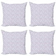 thumbnail image 1 of Botanical Throw Pillow Cushion Case Pack of 4, Creative Hand Drawn Style Modern Floral Leaves and Petals, Modern Accent Double-Sided Print, 4 Sizes, Persian Blue Baby Blue, by Ambesonne, 1 of 2