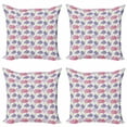 thumbnail image 1 of Ambesonne Botanical Throw Pillow Cover 4 Pack, Spring Rose Garden, 24", Multicolor, 1 of 2