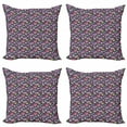 thumbnail image 1 of Botanical Throw Pillow Cushion Case Pack of 4, Spring Garden with Freshly Blooming Wildflowers and Herbs Colorful Composition, Modern Accent Double-Sided Print, 4 Sizes, Multicolor, by Ambesonne, 1 of 2