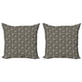 thumbnail image 1 of Botanical Throw Pillow Cushion Cover Pack of 2, Forest Flowering Plants with Leaf Branches Herbal Victorian Shabby, Zippered Double-Side Digital Print, 4 Sizes, Dark Taupe Grey Beige, by Ambesonne, 1 of 2
