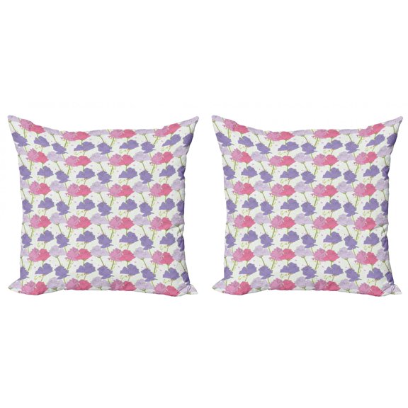 Ambesonne Botanical Throw Pillow Cover 2 Pack, Spring Rose Garden, 16", Multicolor