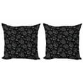 thumbnail image 1 of Ambesonne Botanical Throw Pillow Cover 2 Pack, Hand Drawn Garden Nature, 24", Charcoal Grey and White, 1 of 2