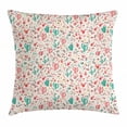 thumbnail image 1 of Botanical Throw Pillow Cushion Cover, Spring Blooms with Cactus Flower Bouquets Foliage Exotic Plants, Decorative Square Accent Pillow Case, 20 X 20 Inches, Ivory Dark Coral Sea Green, by Ambesonne, 1 of 2