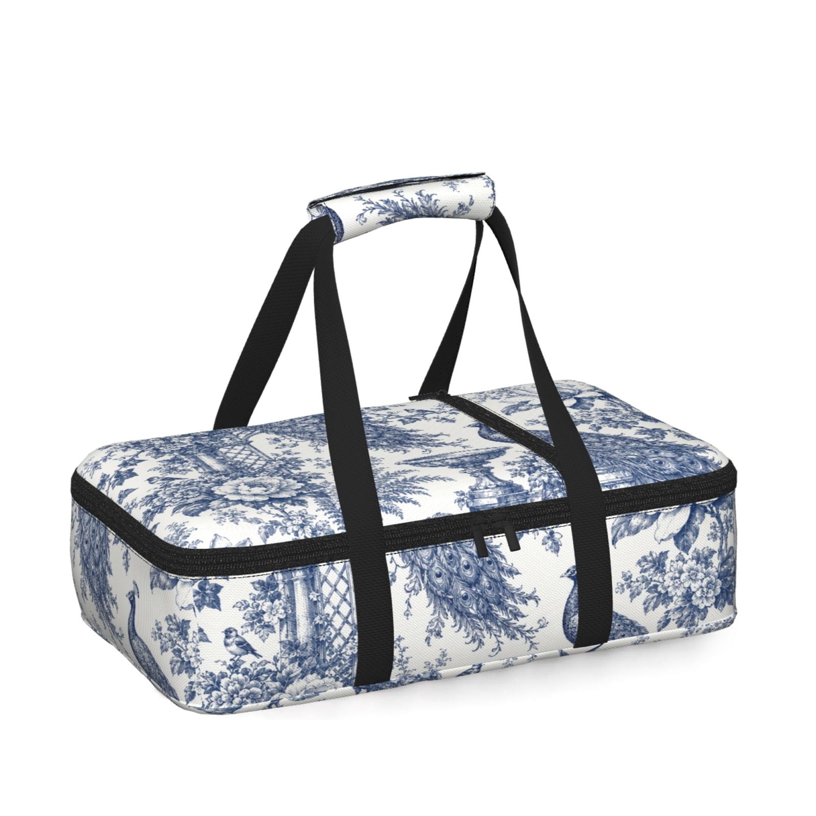 Botanical Toile Bird Pattern Insulated Casserole Carrier for Hot Cold ...