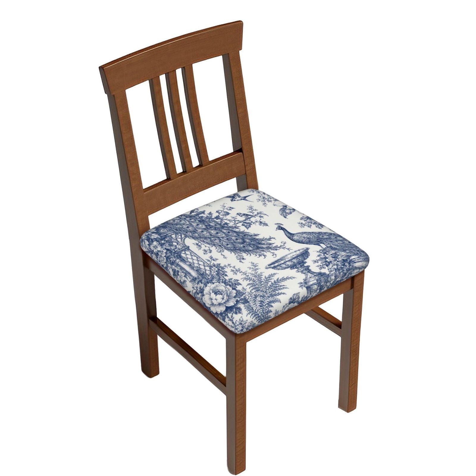 Botanical Toile Bird Pattern Square Chair Seat Cushion Cover Four ...