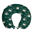 thumbnail image 1 of Botanical Travel Pillow Neck Rest, Floral Theme Flowers and Leaves Pattern in Vintage Style Along Small Butterflies, Memory Foam Traveling Accessory Airplane and Car, 12", Multicolor, by Ambesonne, 1 of 2