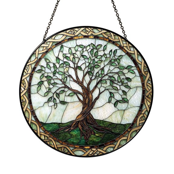 Botanical Tree of Life Suncatcher Hanging Gift Display Zen Circle Decor