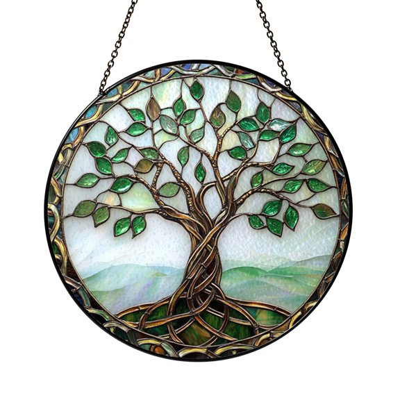 Botanical Tree of Life Suncatcher Hanging Gift Display Zen Circle Sun