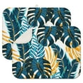 thumbnail image 1 of Botanical Tropical Leaf Dish Drying Mat – Hawaiian Jungle Leaves and Palm Leaf Design, Vibrant Summer, 1 of 4