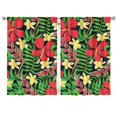 thumbnail image 1 of Botanical Tropical Print Tier Curtains - Set of 2 42x63 Inch Hawaiian Jungle Leaves Design, Semi-Sheer Farmhouse Window Panels, 1 of 2