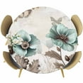 thumbnail image 1 of Botanical Tulip Round Tablecloth 36-44 Inch Round Fitted Table Cloth with Elastic Edge, Vintage Country Floral Butterfly Herbs Waterproof Table Cover Protector for Outdoor Picnic Party Dining, 1 of 6