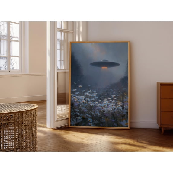 Botanical UFO Disclosure Art Surreal Misty Valley Sci-fi Fantasy Office ...
