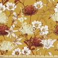 thumbnail image 1 of Botanical Upholstery Fabric by the Yard, Bunch of Blooming Flowers Garden Lily Daffodil Iris Magnolia Field Yard, Decorative Fabric for DIY and Home Accents, Apricot Rust White by Ambesonne, 1 of 5
