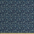 thumbnail image 1 of Botanical Upholstery Fabric by the Yard, Design of Abstract Leafy Motifs, Decorative Fabric for DIY and Home Accents, Pale Seafoam Night Blue by Ambesonne, 1 of 4