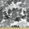 thumbnail image 1 of Ambesonne Botanical Fabric by the Yard Upholstery, Grey Water Lily Leaves, 2 Yards, Charcoal Grey and White, 1 of 5
