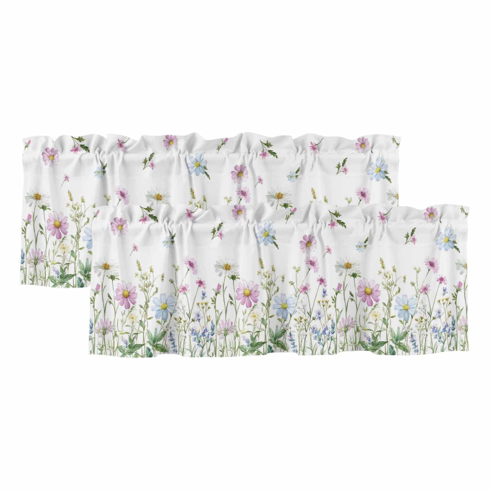 Botanical Valances for Windows, Decorative Rod Pocket Window Valance ...