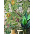 Botanical Vegetation Garden Wall Mural. Color Pencil Artwork Of Flower