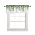 thumbnail image 1 of Botanical Vines Kitchen Valances for Windows Farmhouse Linen Window Valance Curtain for Living Room Window Treatment Green Botanical Eucalyptus Leaves Valance Rod Pocket Topper Drape, 54 x 18 Inch, 1 of 6