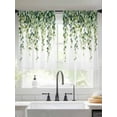 thumbnail image 1 of Botanical Vines Sheer Curtains for Living Room Bedroom Green Botanical Eucalyptus Leaves Sheer Curtains 54 Inch Long 2 Panels Set Light Filtering Curtain Window Treatments Drapes for Dining Room, 1 of 6