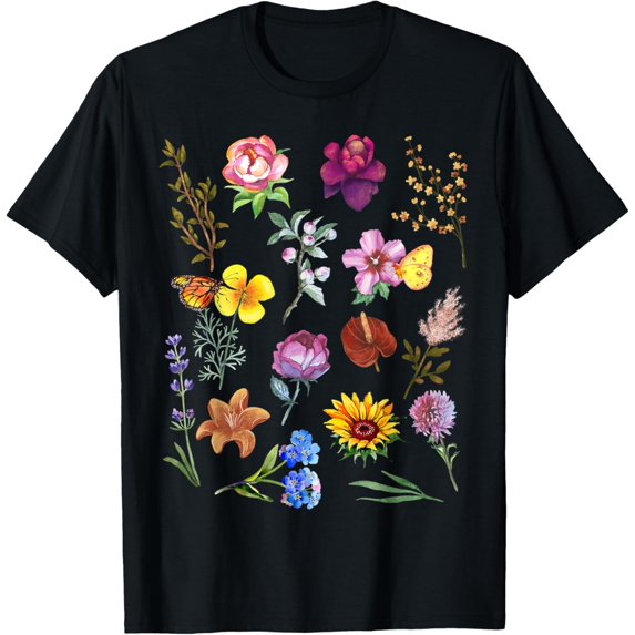 Botanical Vintage Flower Wildflower Farmer Market Gardener T-Shirt