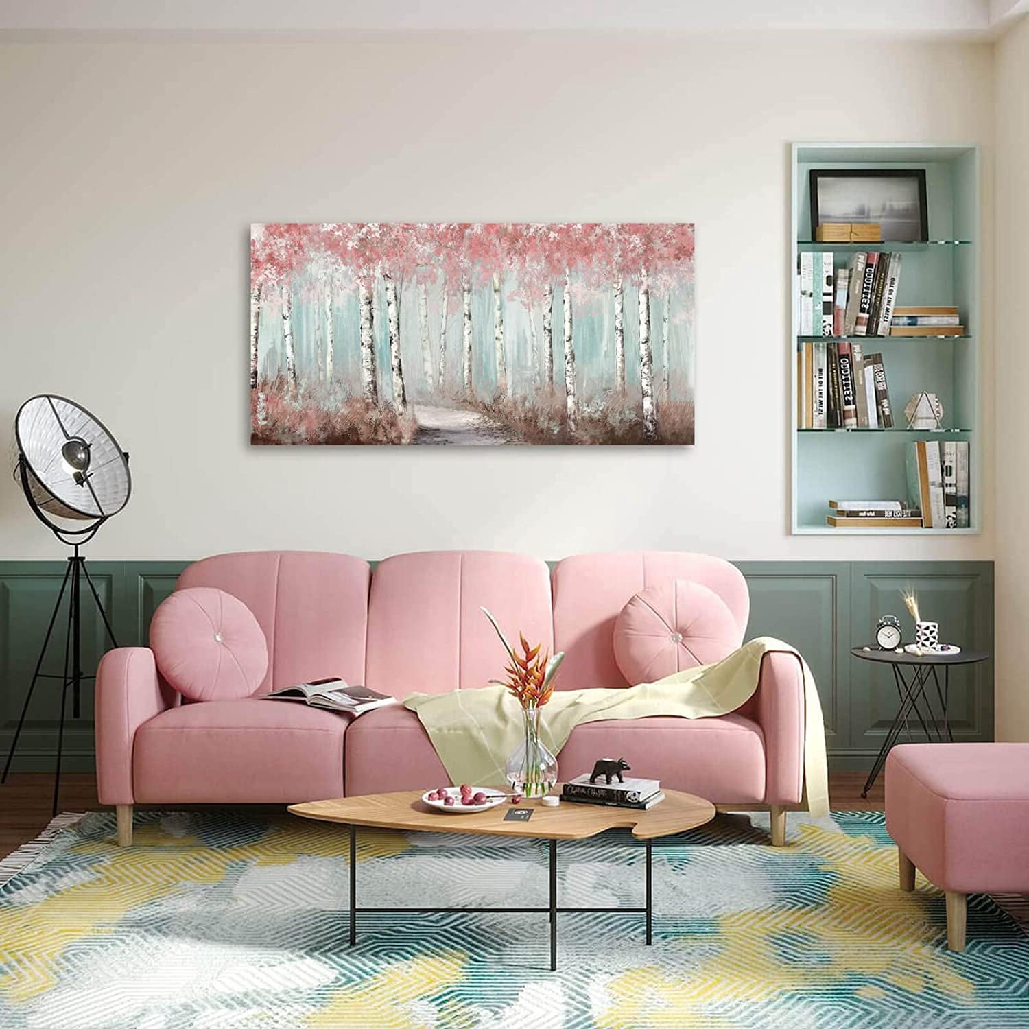 Botanical Wall Art for Girls Room Pink Tree Wall Decor Plant Pictures ...