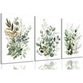 thumbnail image 1 of Botanical Wall Art Plant Floral Watercolor Poster Canvas Prints Set of 3 Framed Sage Green Painting Eucalyptus Leaf Picture Modern Minimalist Home Decor Bedroom Bathroom Living Room, 1 of 6