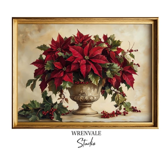 Botanical Wall Art, Vintage Floral Print, Winterdécor 191 Home Decor #2084, Unframed Poster Size 8x12