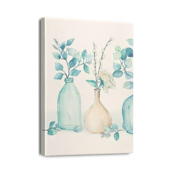 Botanical Wall Decor Vintage Cotton Barn Canvas Wall Art, Floral Poster with Farmhouse Decor and Wood Texture - Frameless, 12x16in