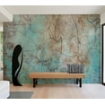thumbnail image 1 of Botanical Wallpaper Wall Mural - Leaves in Blue, 1 of 5