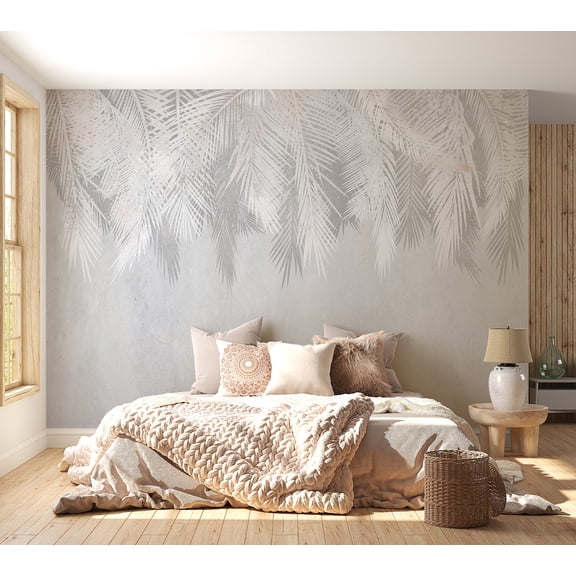 Botanical Wallpaper Wall Mural - Pale Palms