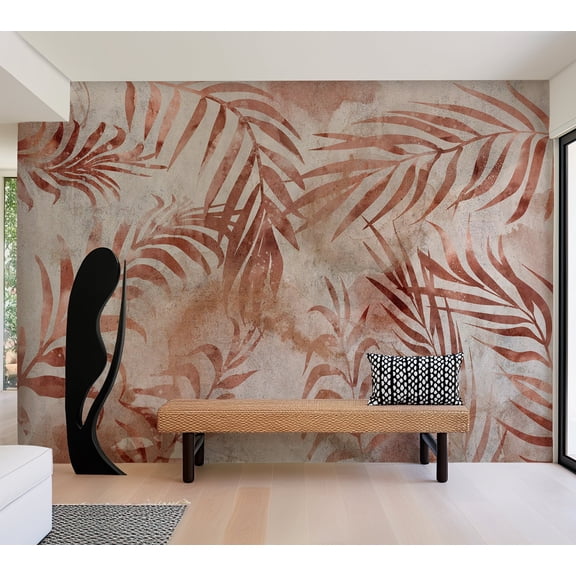 Botanical Wallpaper Wall Mural - Pink Memory