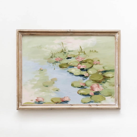 Botanical Water Lilies Soft Pastel Cottagecore Water Lilies Vintage ...