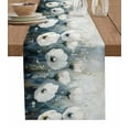 thumbnail image 1 of Botanical White Floral Table Runner 120 Inches, Spring Abstract Oil Painting Plant Bed Runner Dresser Scarves Tabletop for Indoor Outdoor Parties/Ceremony/Banquet, 13"x 120", 1 of 8