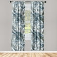 thumbnail image 1 of Botanical Window Curtains, Abstract and Neutral Style Ornament of Garden Blooming Leaves Petals Grunge, Lightweight Decor 2-Panel Set with Rod Pocket, Pair of - 28"x95", Blue Grey Sepia, by Ambesonne, 1 of 3