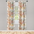 thumbnail image 1 of Botanical Window Curtains, Fall Inspired Leaves Branches with Splatter Style Abstract Blots, Lightweight Decor 2-Panel Set with Rod Pocket, Pair of - 28"x63", Rose Apricot and Pale Teal, by Ambesonne, 1 of 3