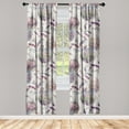 thumbnail image 1 of Botanical Window Curtains, Grunge Style Colorful Leaves and Circular Shapes Illustration, Lightweight Decor 2-Panel Set with Rod Pocket, Pair of - 28"x63", Blue Violet and Pale Eggplant, by Ambesonne, 1 of 3