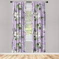 thumbnail image 1 of Botanical Window Curtains, Spring Inspired Eucalyptus Leaf Print Watercolor Concept Flowers, Lightweight Decor 2-Panel Set with Rod Pocket, Pair of - 28"x63", Olive Green Coconut Lilac, by Ambesonne, 1 of 3