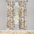 thumbnail image 1 of Botanical Window Curtains, Summer Nature Ornament Vintage Themed Aster Blossoms and Leaves, Lightweight Decor 2-Panel Set with Rod Pocket, Pair of - 28"x63", Cinnamon and Pale Khaki, by Ambesonne, 1 of 3