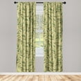thumbnail image 1 of Botanical Window Curtains, Summer Vibes Olive With Leaves Pattern on Meadow Colored Backplane, Lightweight Decor 2-Panel Set with Rod Pocket, Pair of - 28"x63", Avocado Green Fern Green, by Ambesonne, 1 of 3
