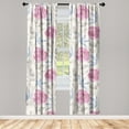 thumbnail image 1 of Botanical Window Curtains, Watercolor Romantic Garden Flowers Vintage With Neutral Colors Boho Art, Lightweight Decor 2-Panel Set with Rod Pocket, Pair of - 28"x95", Pale Pink Pale Grey, by Ambesonne, 1 of 3